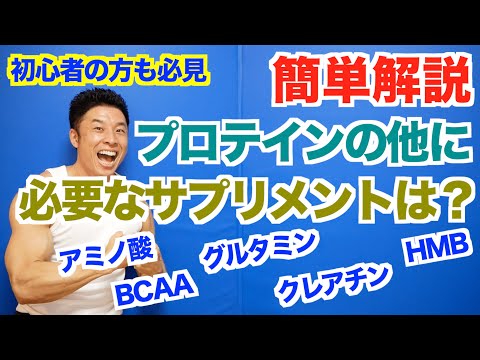 【サプリ】プロテインの次におすすめのサプリメントを分かりやすく解説いたします。アミノ酸、BCAA、グルタミン、クレアチン、HMBなど一体どれを摂ればいいのか？